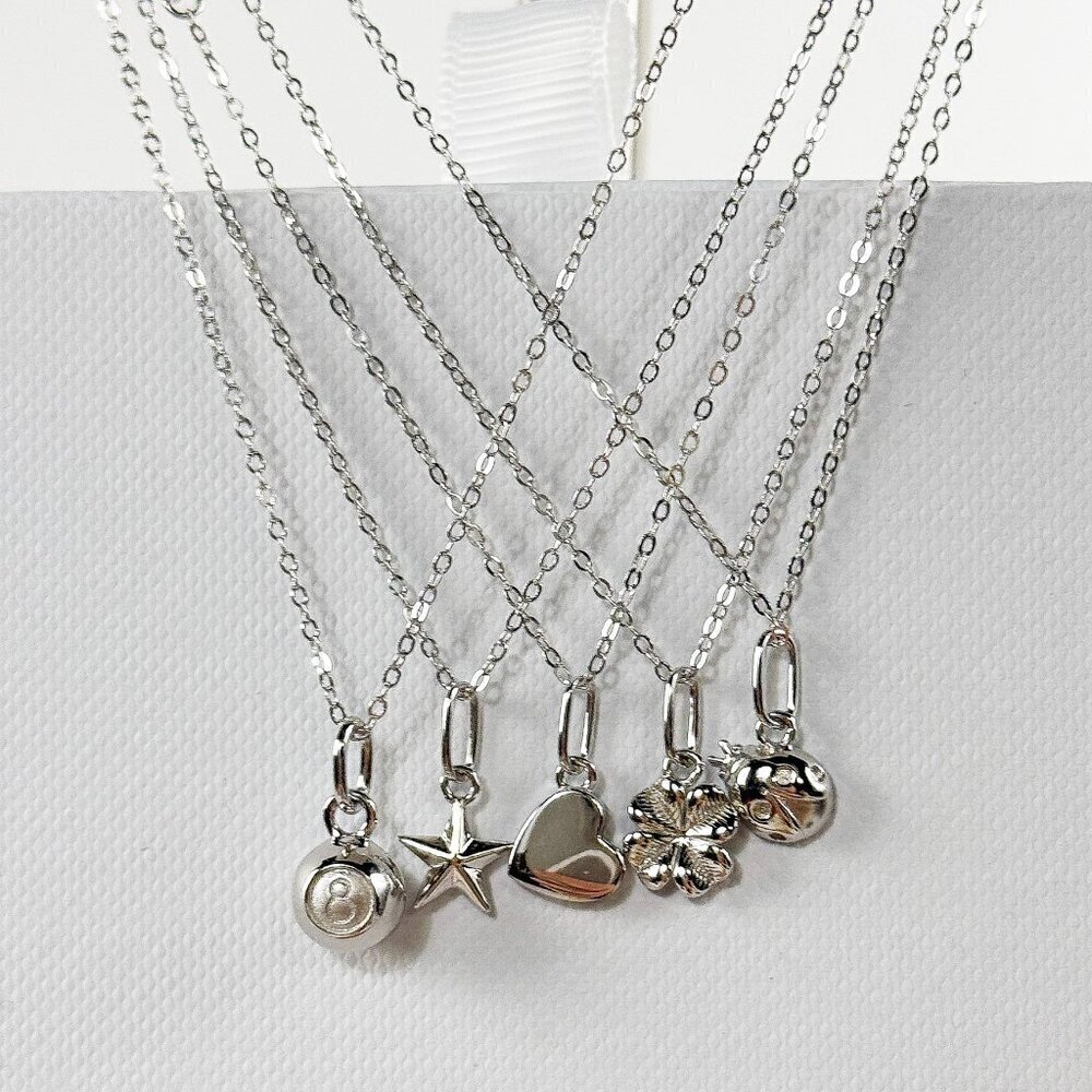 BRAND NEW IN BOX* LUCKY CHARM 925 SILVER CHARM NECKLACE* CHOOSE YOUR CHARM